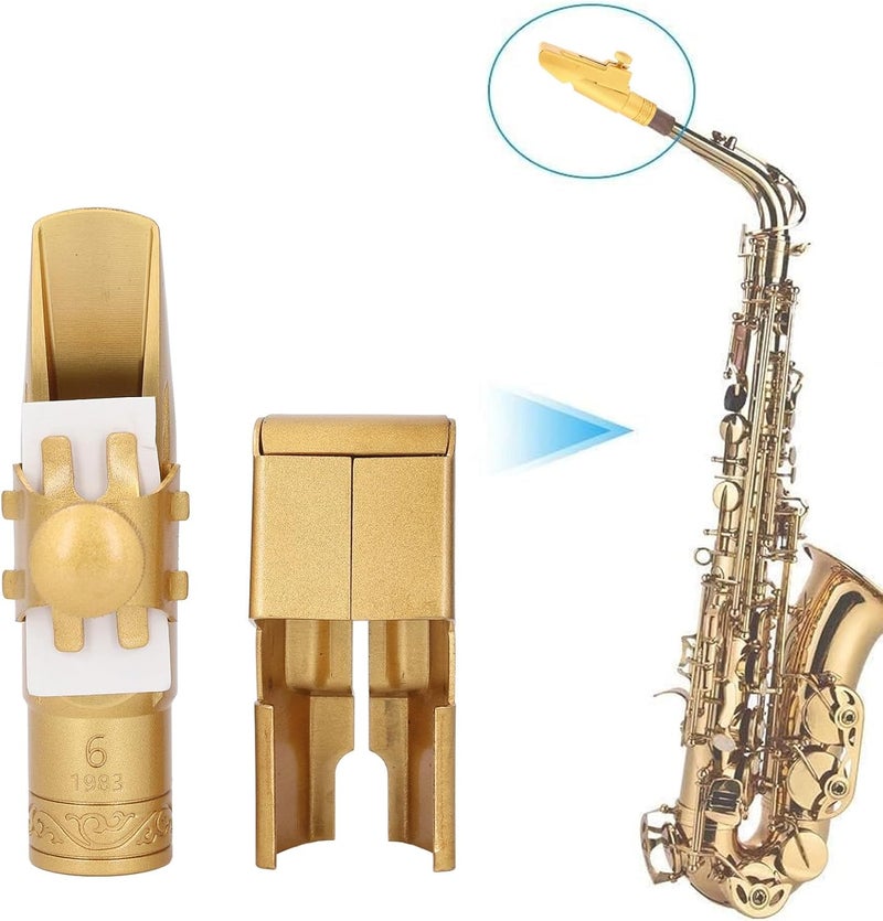 NOENNULL Soprano Saxophone Mouthpiece Model 6 Gold Plated Brass Metal Sax Saxophone Mouthpiece B Flat Soprano Sax Mouthpiece Musical Instruments Accessory - Image 4